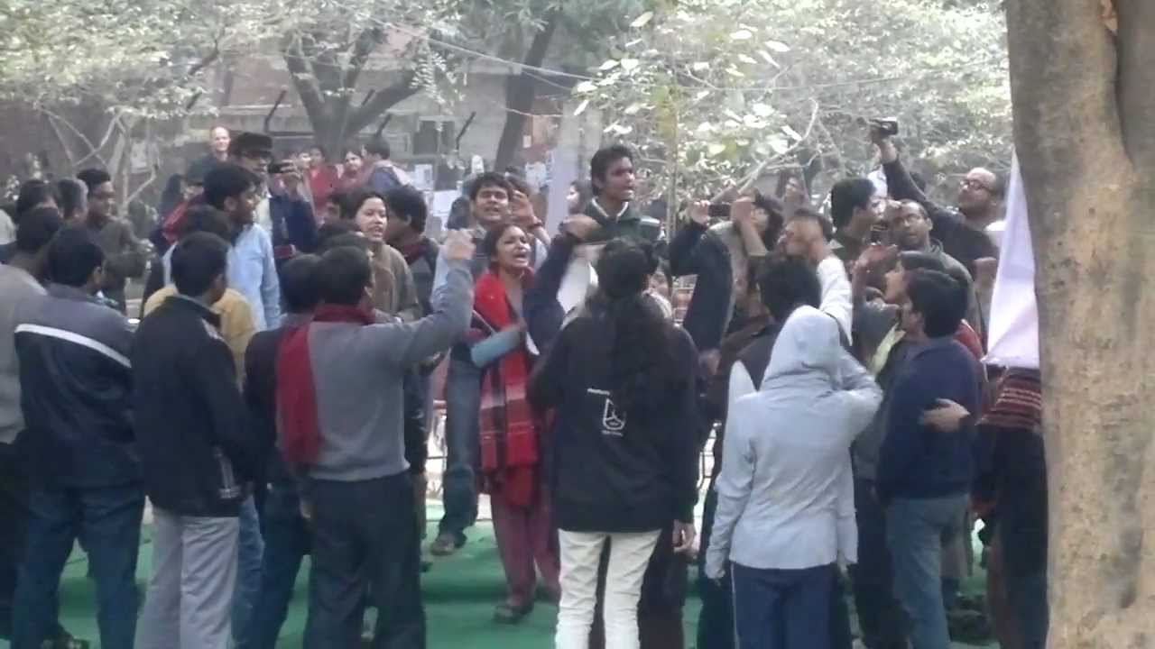 SLOGANS OF JNU, Students of JNU shouting slogans for social justice,good governance.