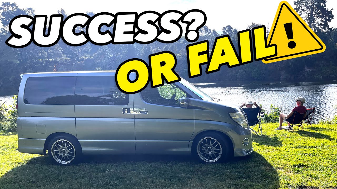 First Road Trip in Our DIY Nissan Elgrand Micro Camper!