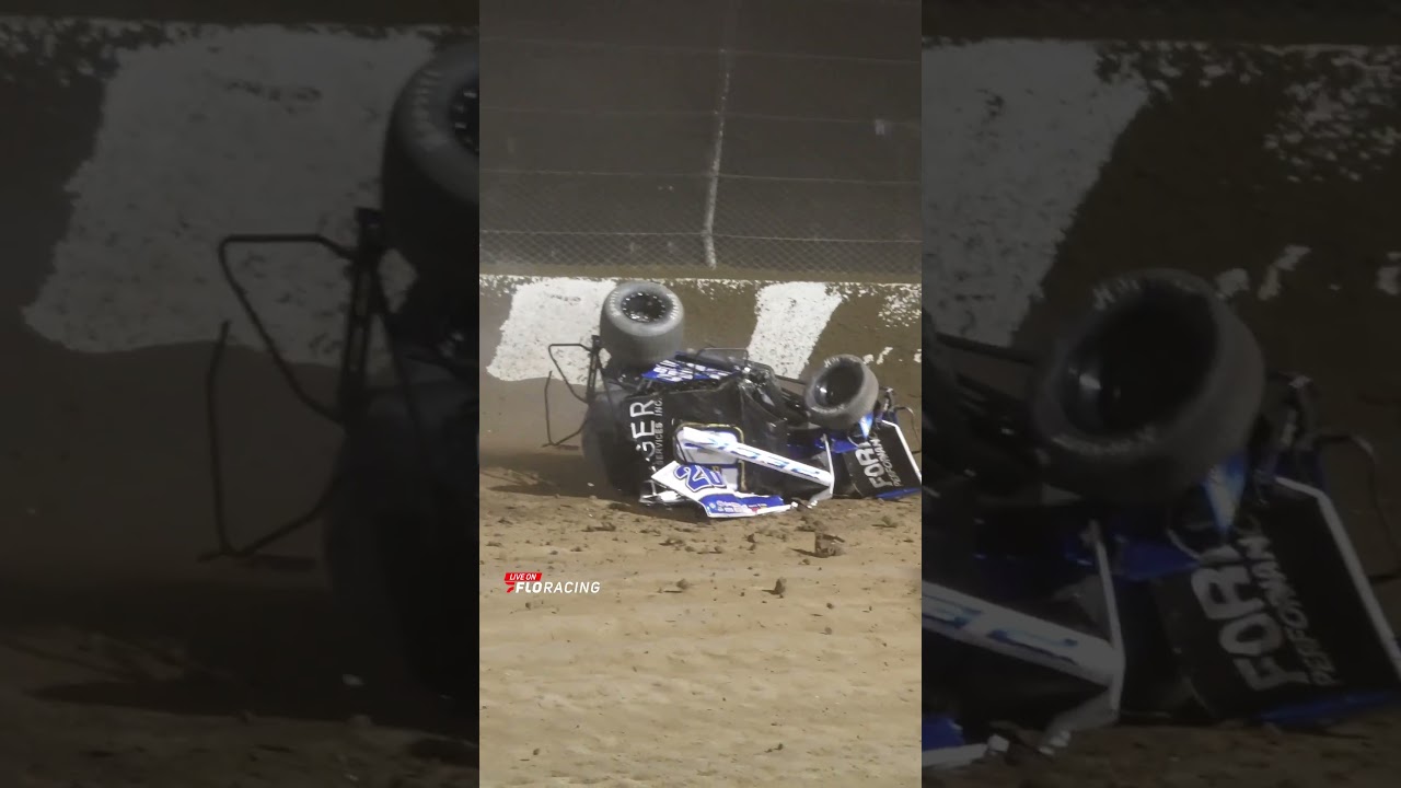 😮 Justin Peck was okay after this massive crash Wednesday at Eldora #HighLimitRacing