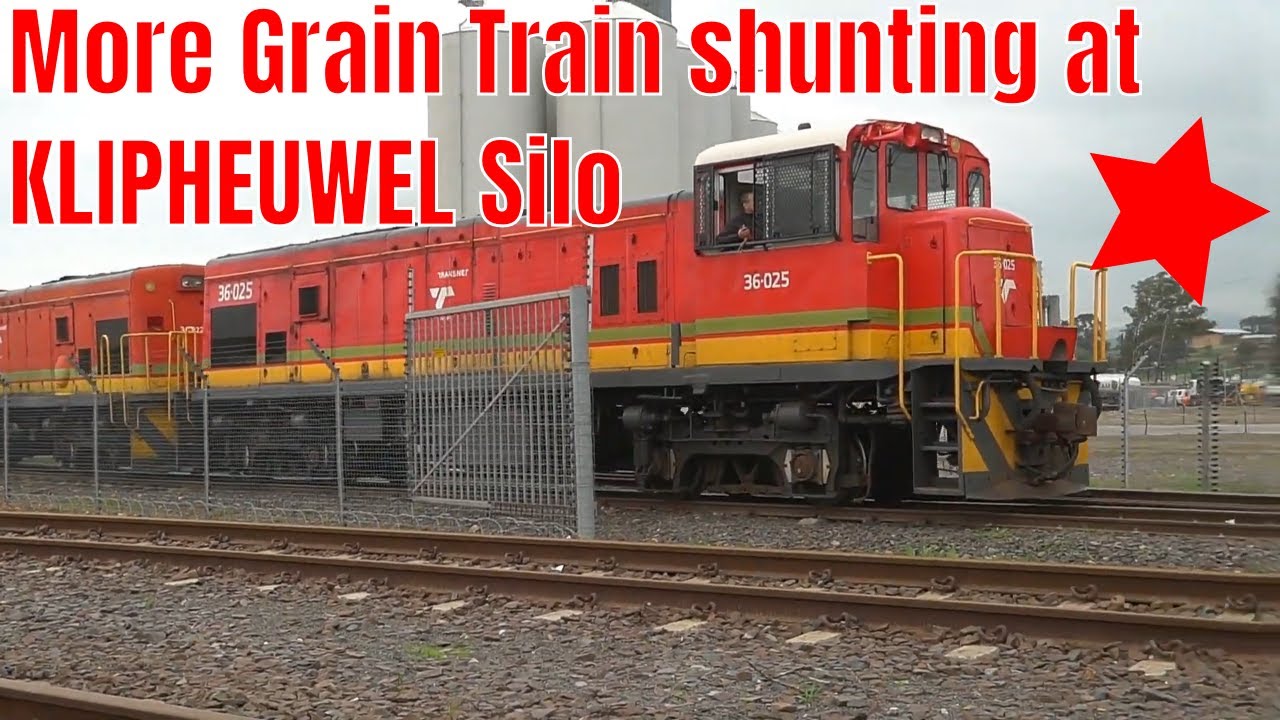 More Grain Train Shunting by 36-000 diesel shunters at KLIPHEUWEL silo | Train South Africa
