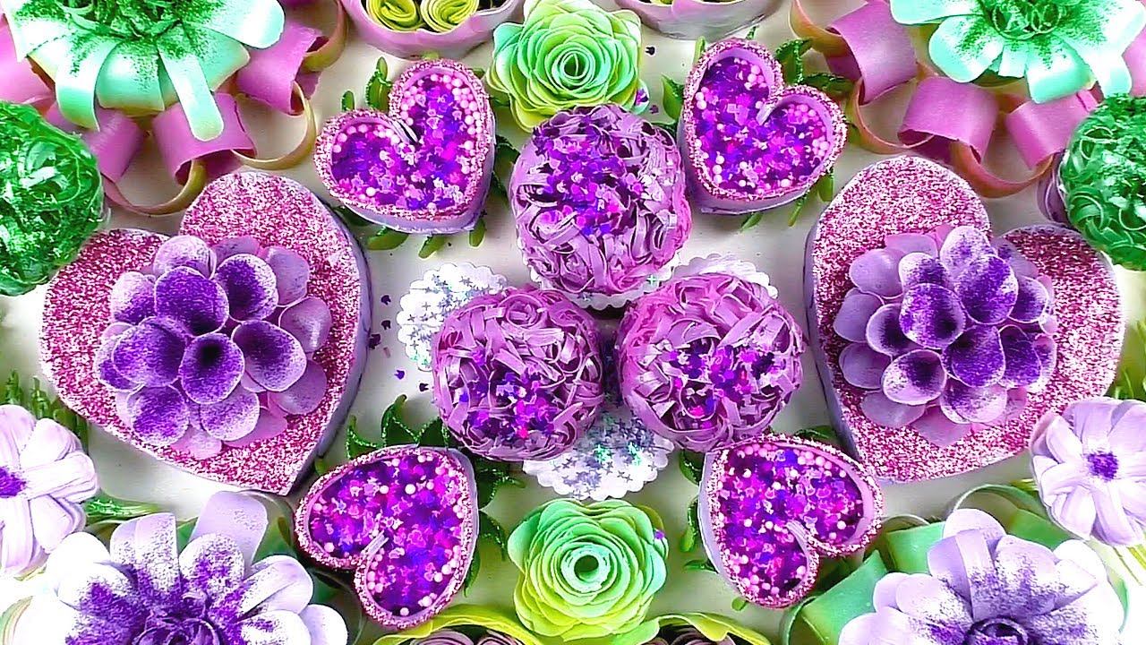 ASMR soap boxes with starch. Crushing soap boxes with glitter, soap roses and soap balls. Best asmr.