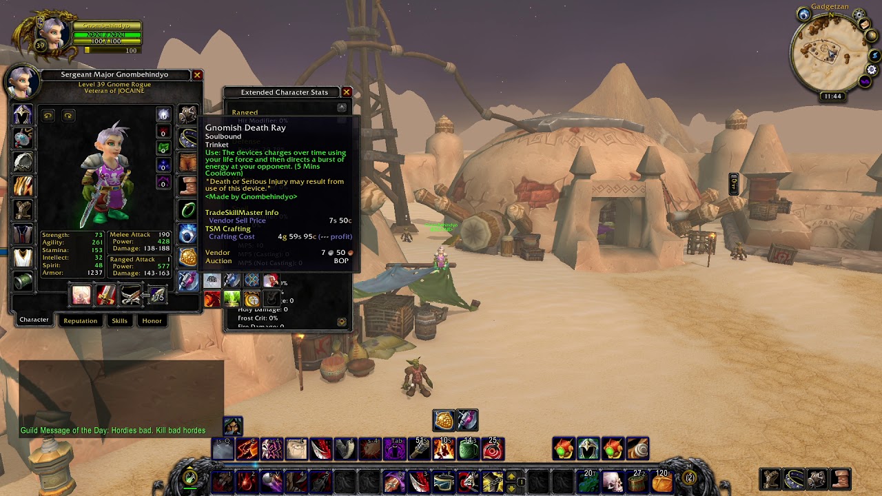 Gnombehindyo 39 Rogue twink bis (pre AB gear) & talents