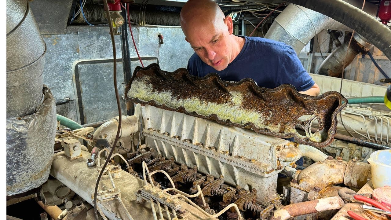 Ep 177 - Is Our Caterpillar BOAT Engine In Trouble?   #marineengine #engineroom