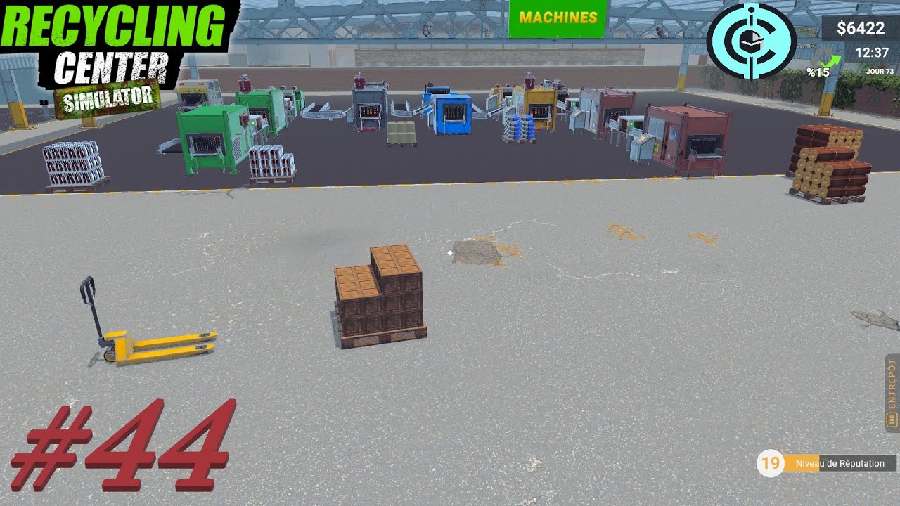 recycling center simulator #44: les machines chauffe, plein de stock, et dernier récolteur
