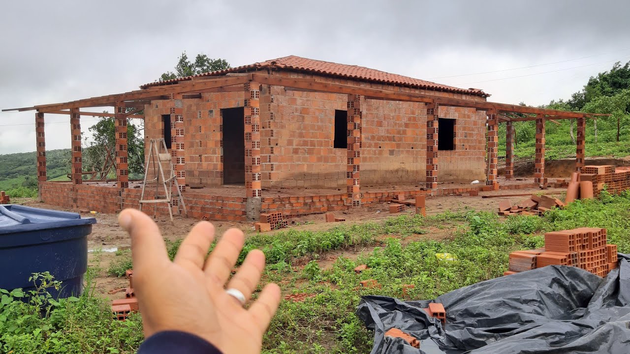 Mostrando a terceira etapa da varanda da minha casa do sítio  ( projeto chácara refúgio)