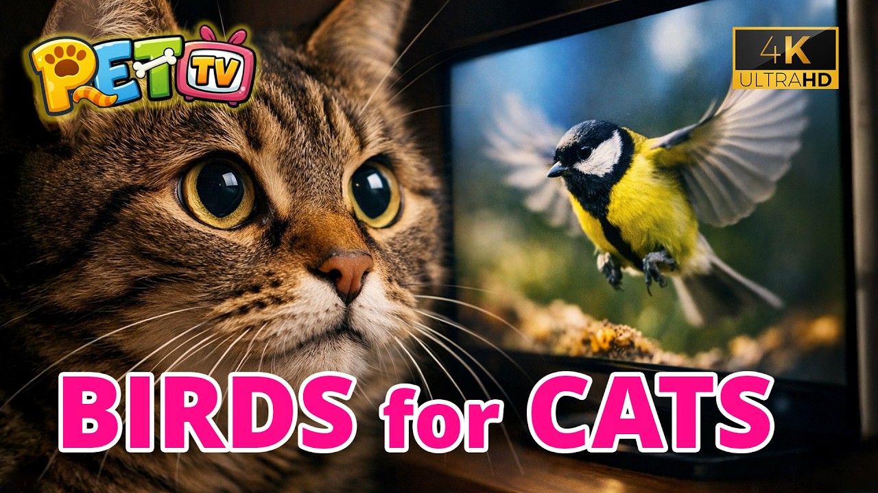 4K Bird Videos for Cats 🐦 | 1h Cat TV with Real Bird Sounds for Indoor Cats (No Music)