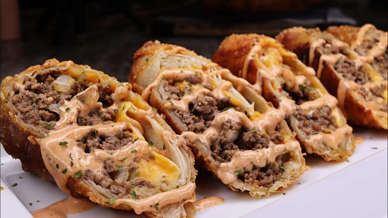 Jalapeño Cheese Burger Egg Rolls |  How To Make Egg Rolls