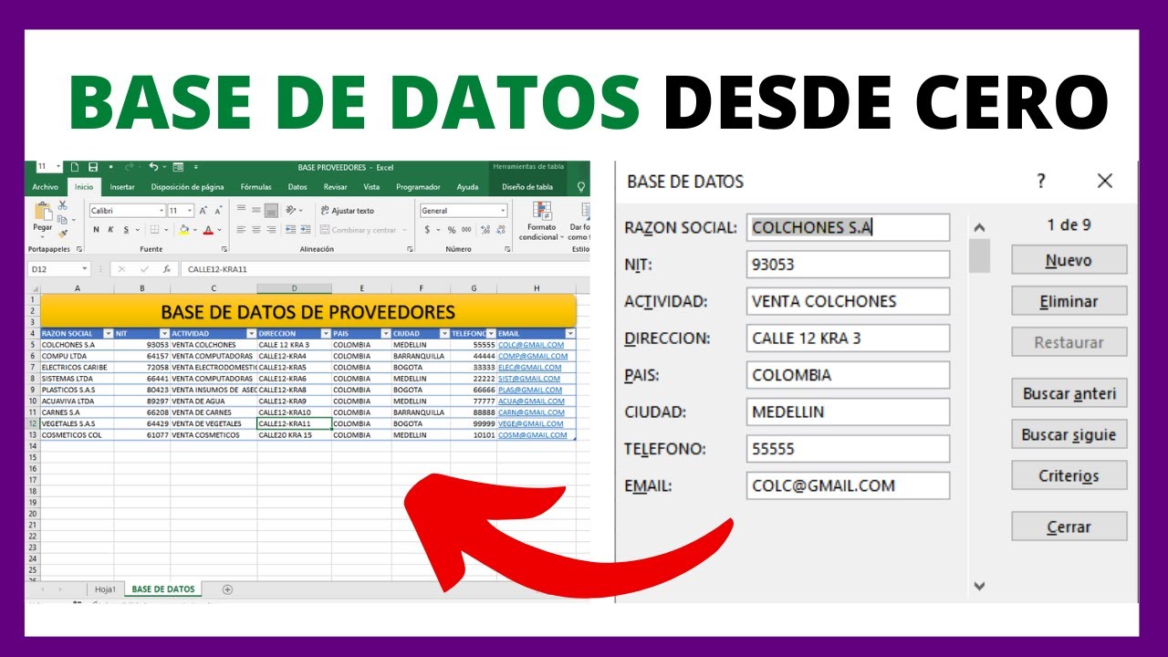 🔵 COMO Hacer  Una BASE DE DATOS DE PROVEDORES en EXCEL