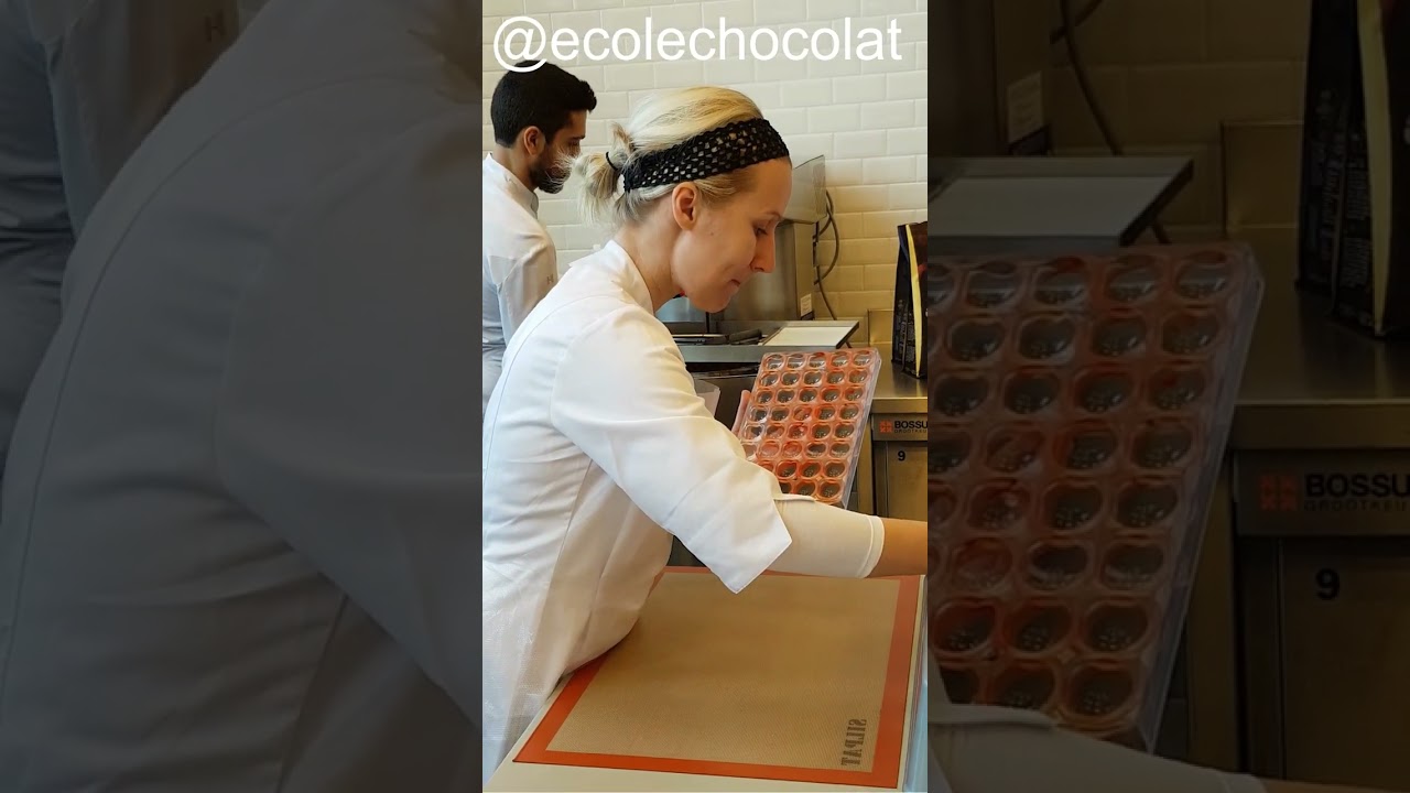 Spraying Chocolate Molds with Cocoa Butter