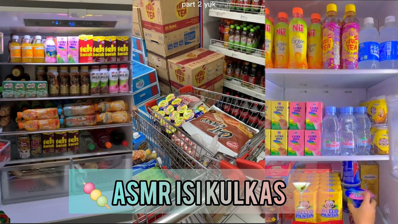 ASMR Restock and Refill Isi Kulkas 🍸🍡//part 22