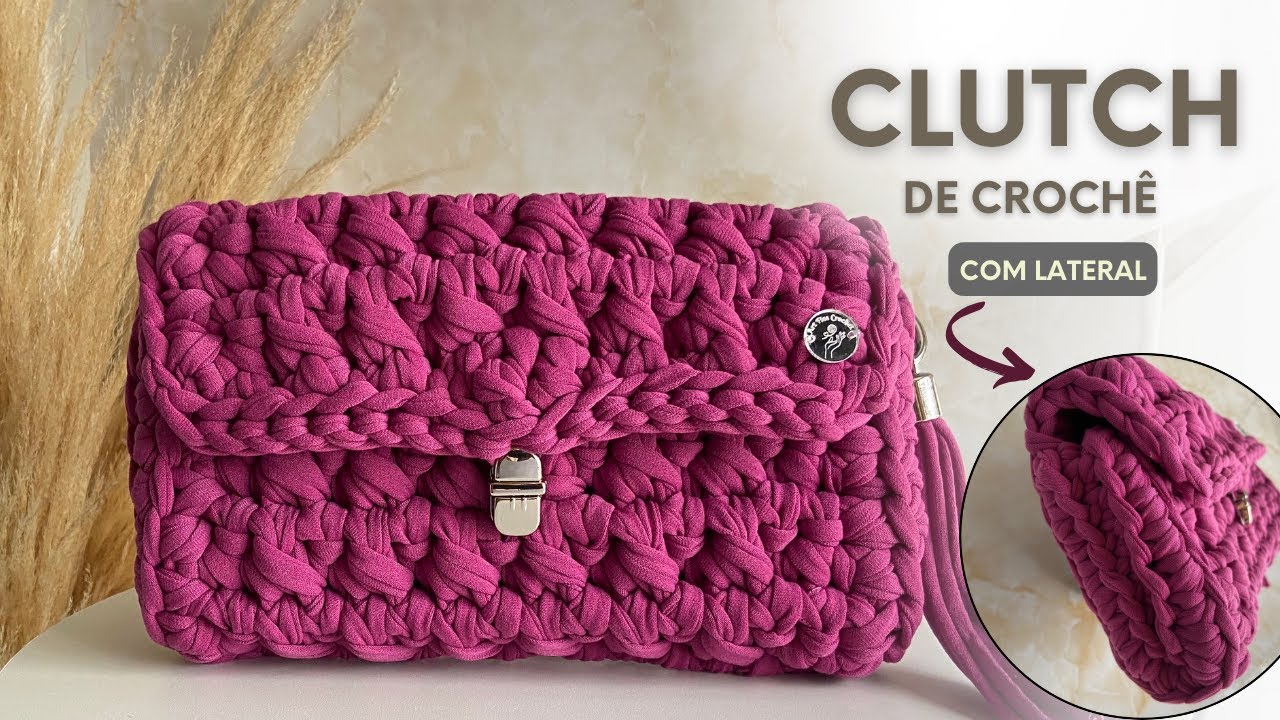 Clutch de Crochê  - Clutch em Fio de Malha - Carteira de Mão -  Bolsa de Crochê - Crochet Bag