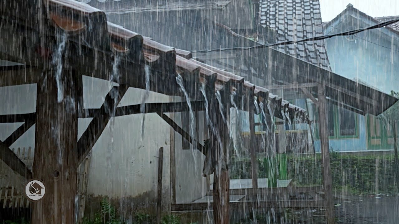 Heavy Steady Shingle Rain on Roof | Pure Natural Rain Ambience