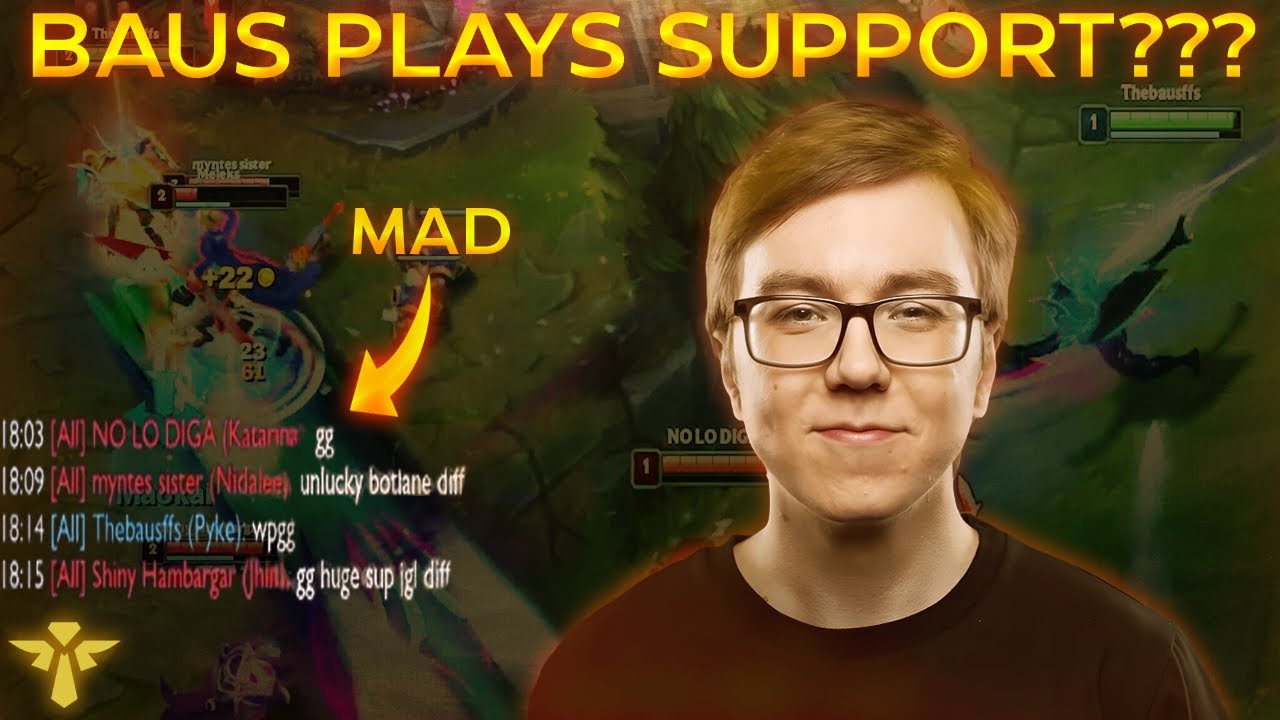 Baus is ABSOLUTELY Smurfing on Pyke Support
