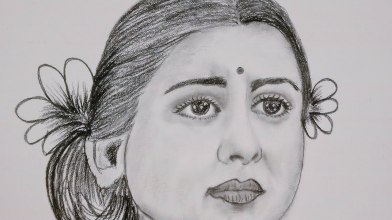 Female face drawing tutorial/Female face drawing step by step 