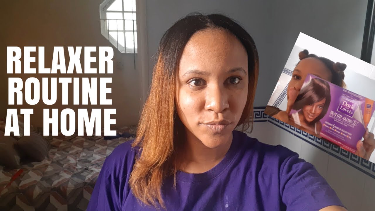 RUTINA DE ALISADO DEL CABELLO EN CASA FÁCIL|RELAXER ROUTINE @ HOME♡☆