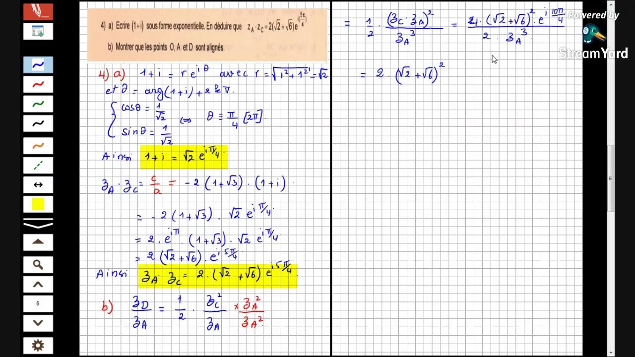 Correction Exercice Complexe Bac science 2020