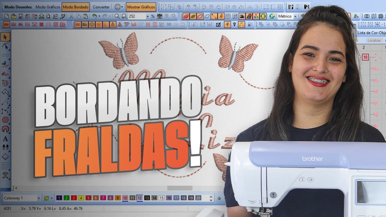 Como Bordar FRALDAS em Máquina de Bordado Doméstica || Free Hand Bordados