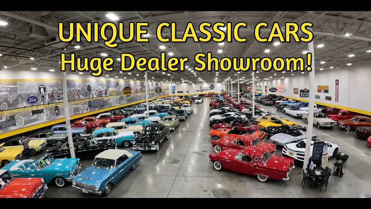 HUGE CLASSIC CAR DEALER!!! Unique Classic Cars showroom tour  - muscle cars - street rods - for sale