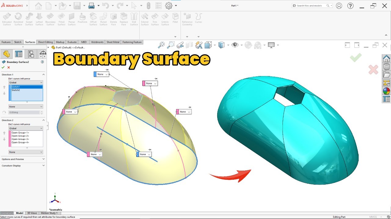 Легкое руководство по Boundary Surface – Создайте любую форму в SolidWorks