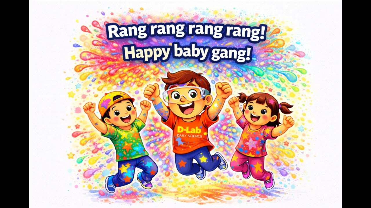 🌈 Rang Birangi Holi Aayi | Kids Holi Song | Fun Festival Song for Toddlers | Color Song for Children