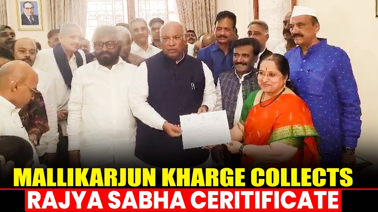 LIVE: Congress National Prez Mallikarjun Kharge arrives at Vidhan Soudha to collect RS Certificate