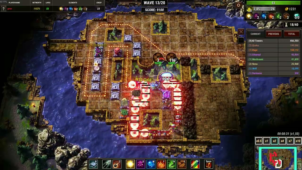 Element TD 2 Mazing Campaign   Level 9   A Trodden Path