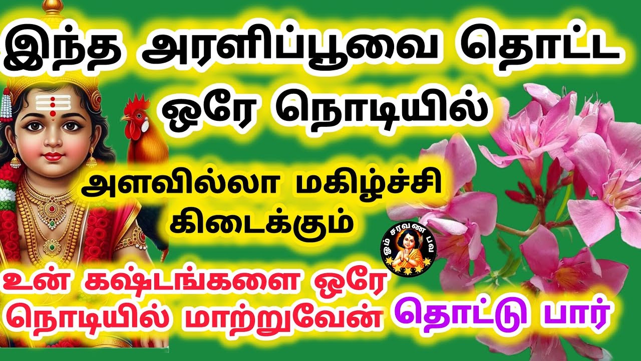 அரளி பூ தொடு அளவில்லா மகிழ்ச்சி தருகிறேன் ஒரு நொடியில் உன் கஷ்டம் தீர்க்கிறேன்