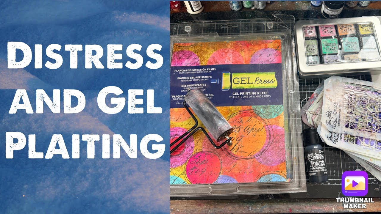 Distress Oxide Inks and Ranger Tim Holtz Paint: Gel Plaiting Play With Stencils: Backgrounds