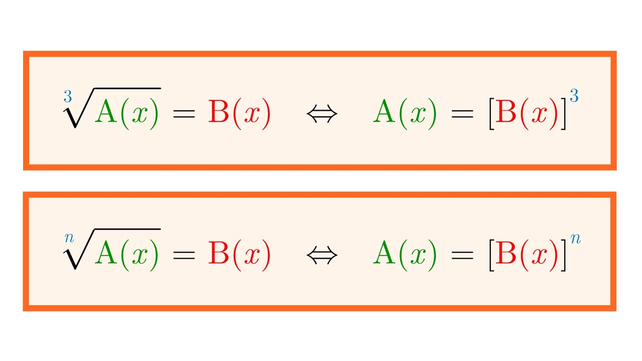 Equazioni Irrazionali: n Dispari & B(x) Generica Funzione
