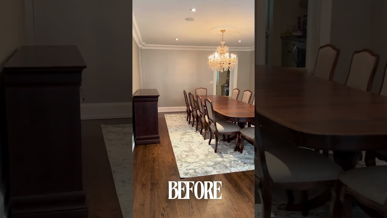 Traditional dining room design- Before & After #interiordesign #beforeandafter #roomtransformation