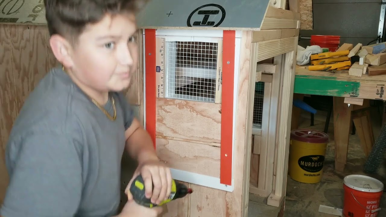 How to make a sliding window for your chicken coop using scrap wood!
