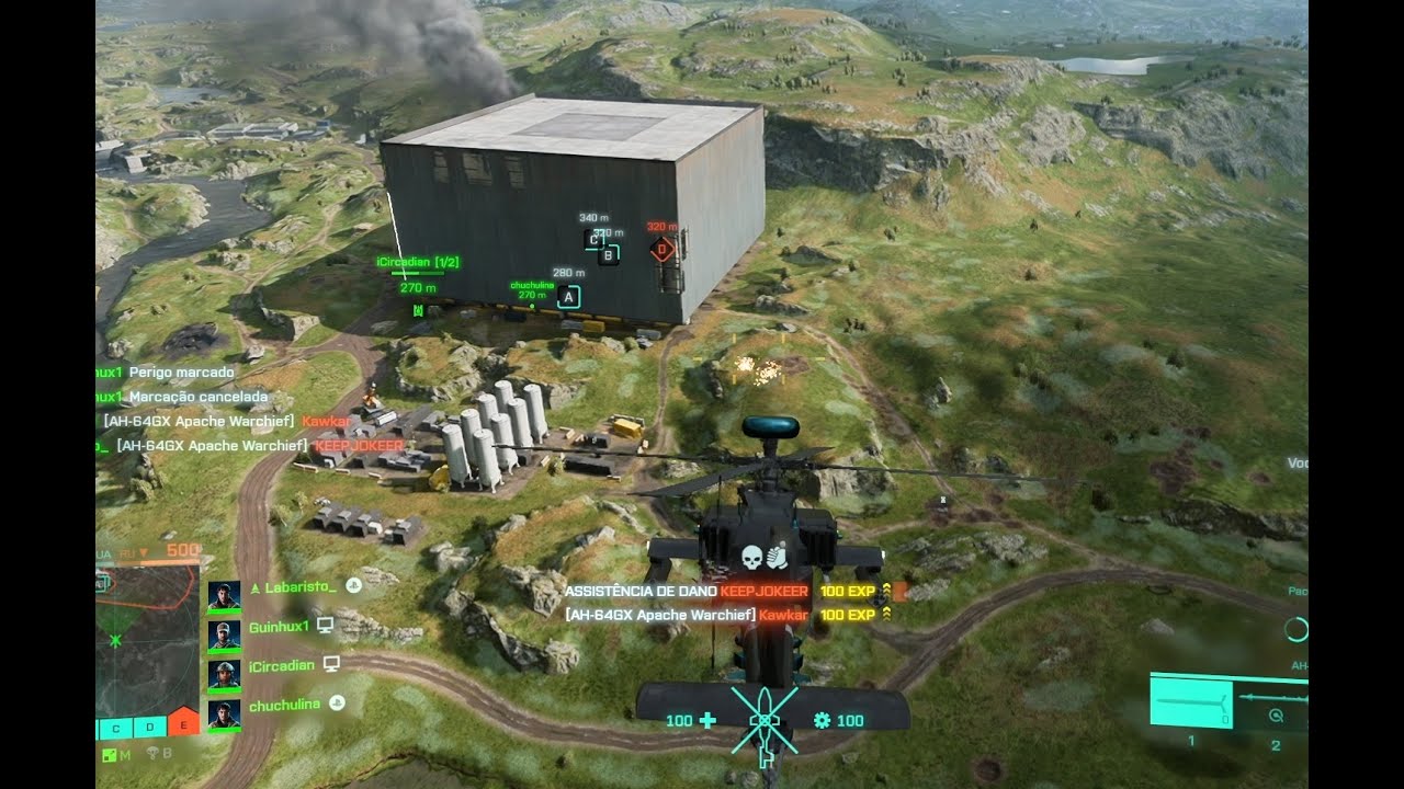 PRIMEIRA PARTIDA DO ANO TREINANDO COM O APACHE BATTLEFIELD 2042