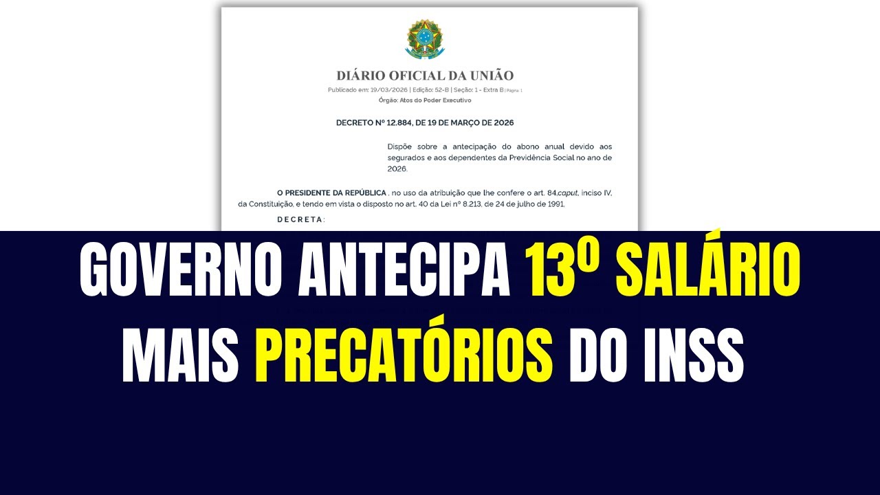 Antecipação do 13º salário para aposentados e pensionistas do INSS para abril e maio