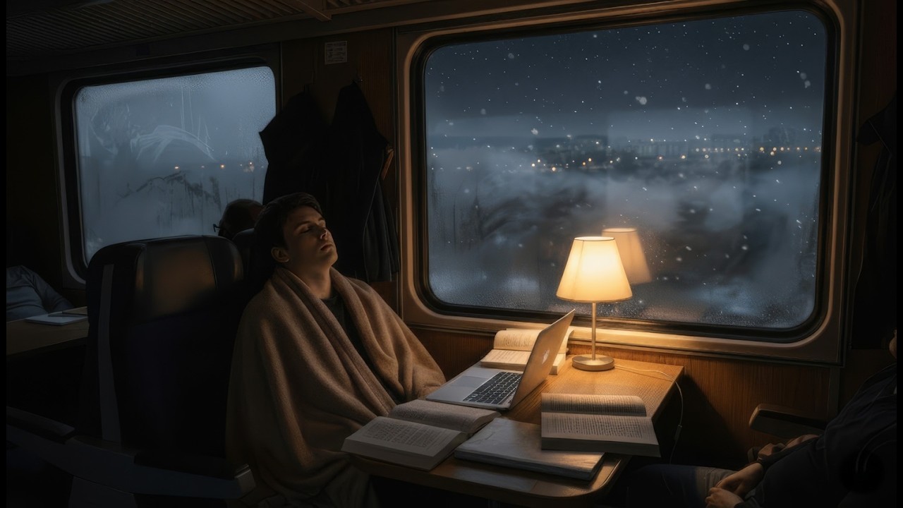 Snowy Night Train Ambience | Overnight Sleep Journey [10 Hours]