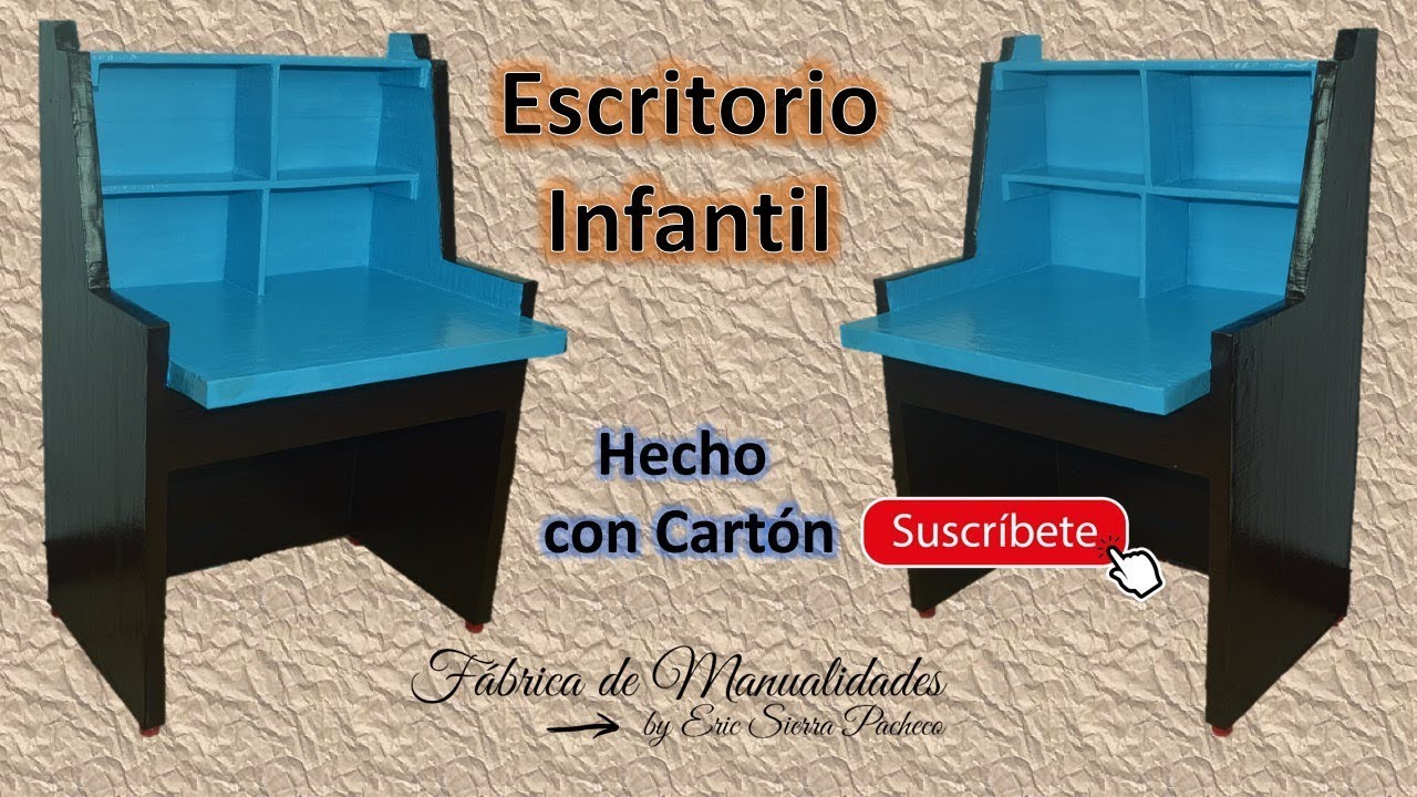 Escritorio Infantil. Hecho con cartón. DIY.