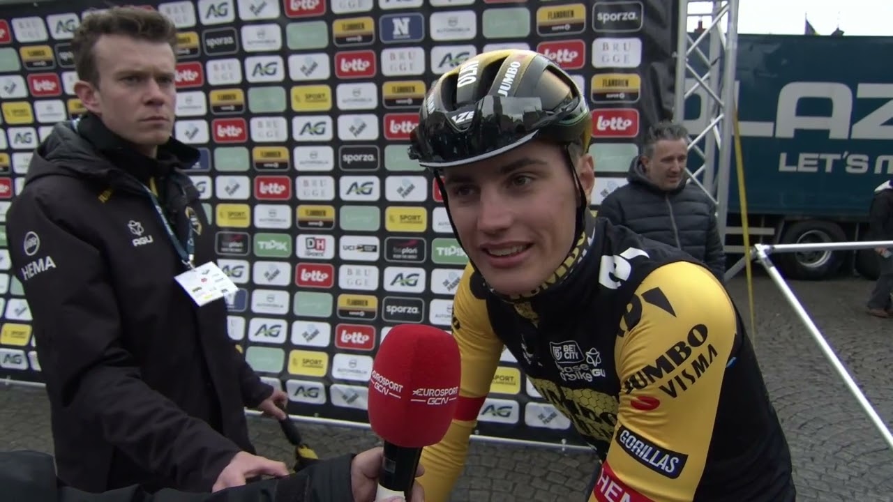 Olav Kooij - Interview at the start - Classic Brugge-De Panne 2023