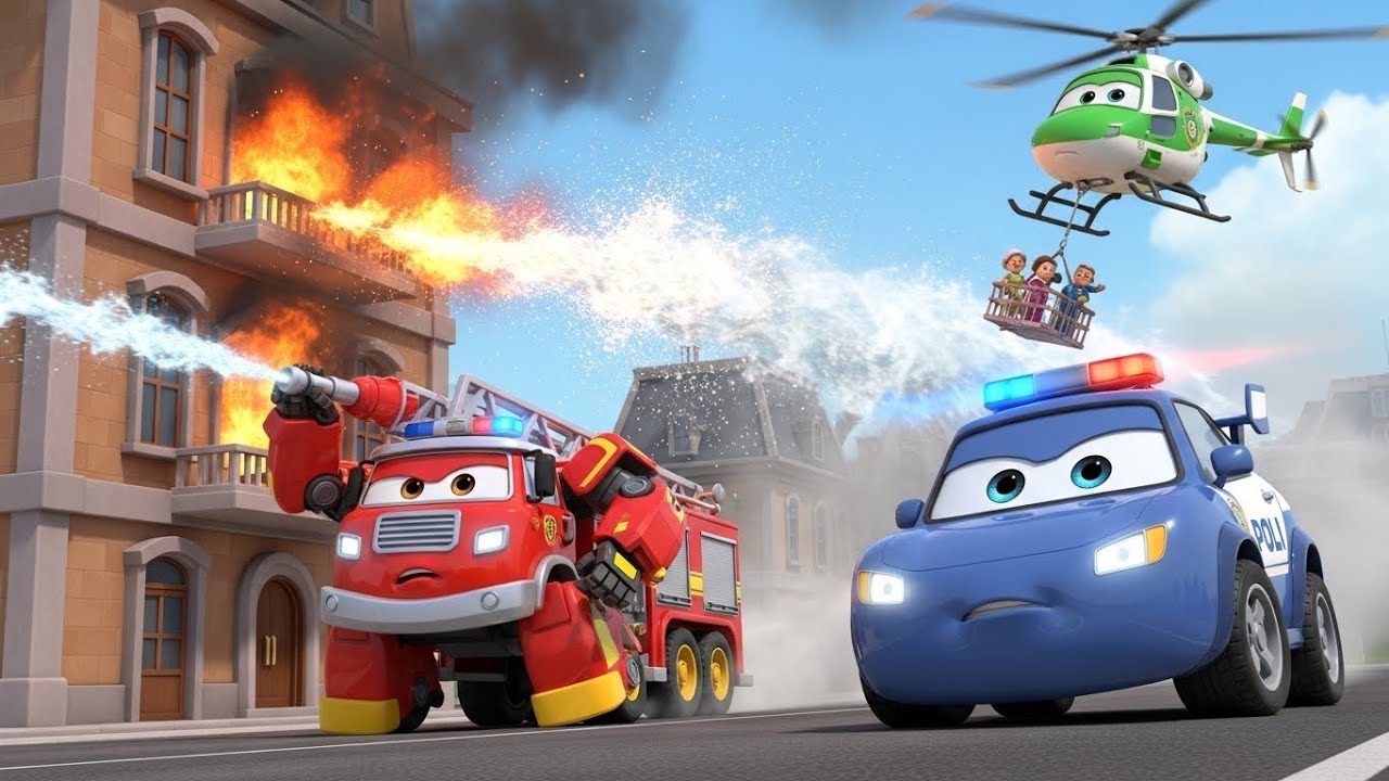 Grand Hotel on Fire! 🔥 Roy The Fire Truck Rescue | Fire Safety for Kids | Robocar POLI