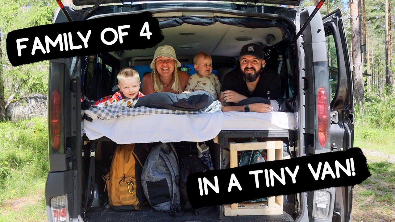 The FIRST NIGHT in our little van! Family Van Life Sweden