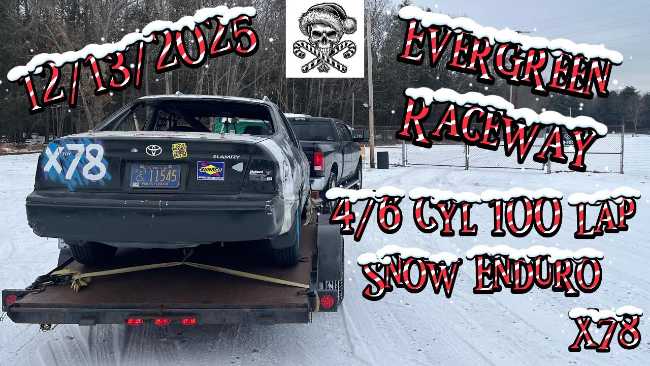 Evergreen Raceway 4 /6 Cyl 100 Lap $1,000 Snow Enduro 12/13/2025 X78 This one was fun as hell!