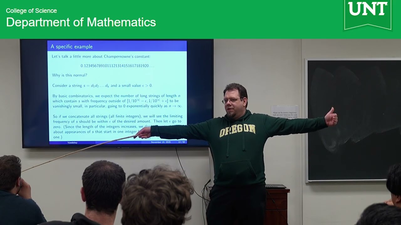 UNT Math Millican Talk: Dr. Joseph Vandehey (University of Texas at Tyler) 11/10/2025