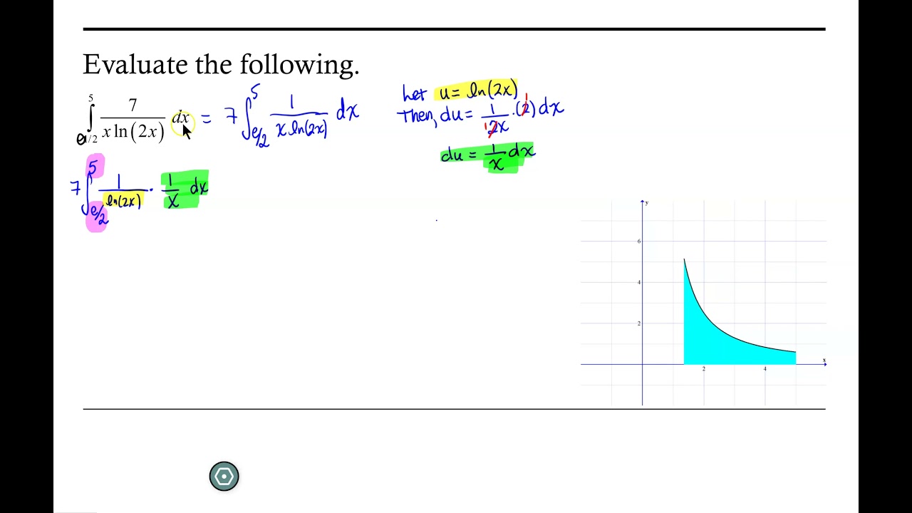 Integration by Substitution: Definite Integral with a Logarithm