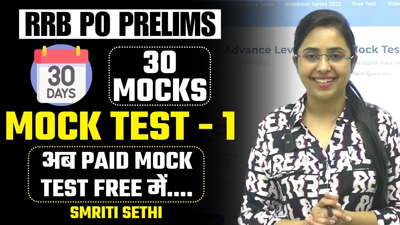 Mock Test - 1 || IBPS RRB PO Prelims || Studyniti Mock Test || Smriti Sethi ||