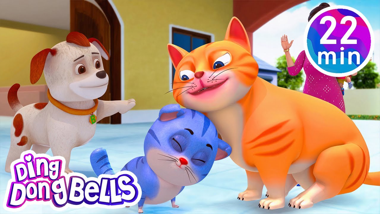 Meow Meow Billi Karti + 9 More Hindi Nursery Rhymes | Ding Dong Bells Animals