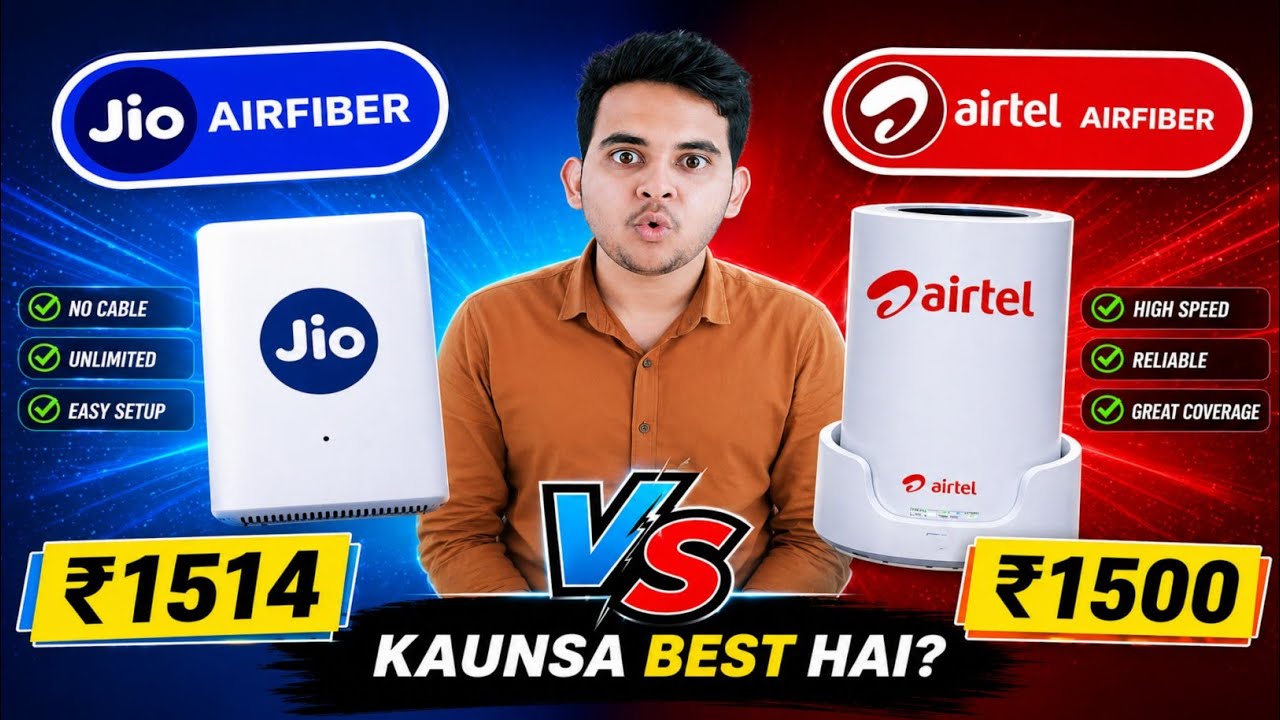 Jio Air Fiber Vs Airtel Air Fiber | Speed Test & Plans | Best Air Fiber WIFI 2026 | Big Offer