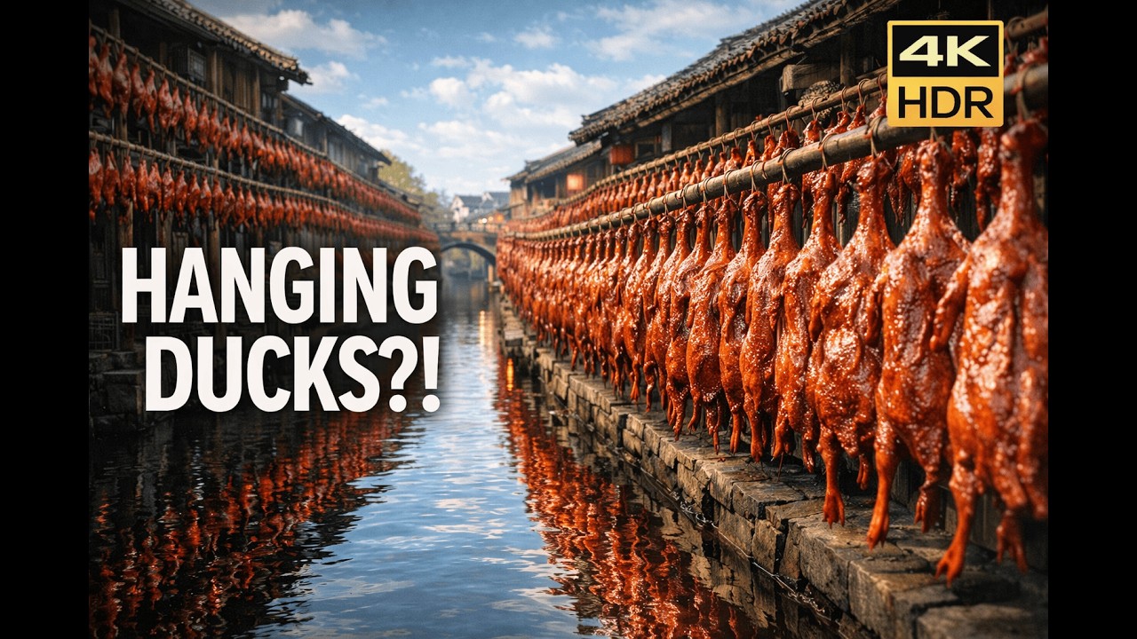 Why Are Thousands of Ducks Hanging in This Ancient Chinese Town? | 4K HDR Winter Walk