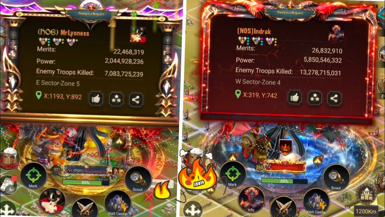 Rise of Castles | X20 Eden:Bounty | Map 900043 | Nos Vs F2P | HOE Vs I2I | Big Guns burnt 😱🔥