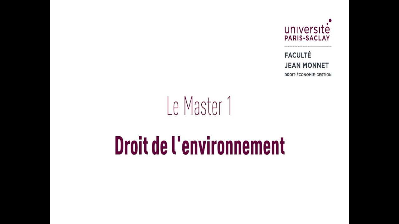 Master 1 - Droit de l'environnement