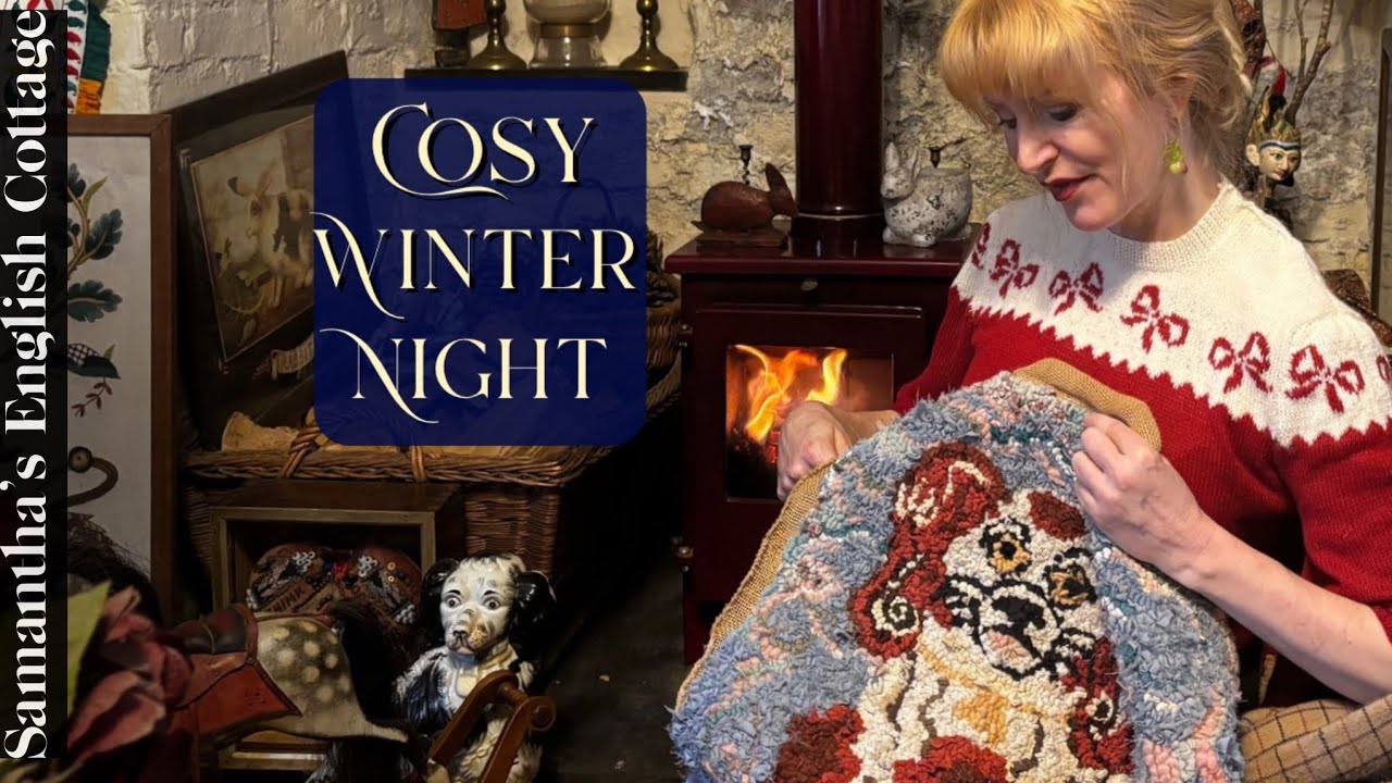 Cosy Winter Night by My Cottage Fire | Rag Rugs & Staffordshire Dogs