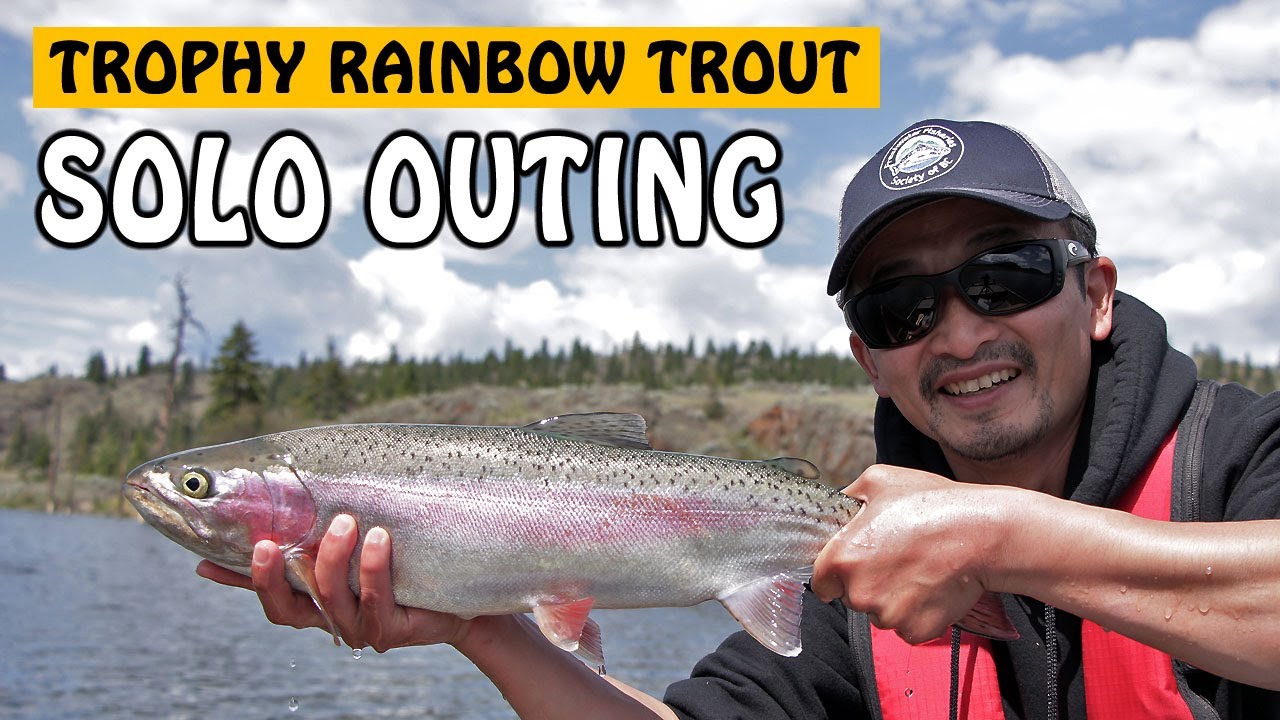 SOLO TROPHY RAINBOW TROUT HUNT | Fishing with Rod