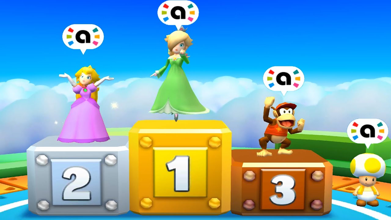 Mario Party Star Rush Toad Scramble With Peach Team Vs Rivals Team |  World 3-1